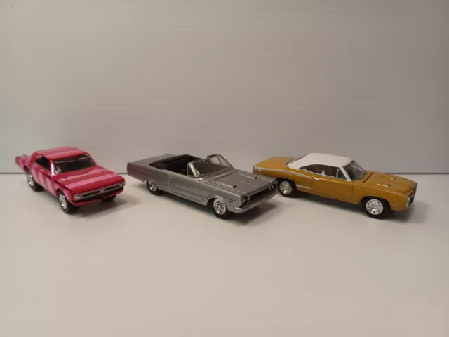 Johnny Lightning Mopar 3 Car Lot Loose Dodge LA Dart, Super Bee, Plymouth GTX