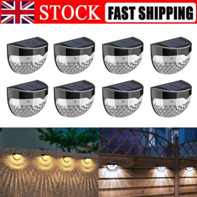 White Super Bright Solar Powered Door Fence Wall Lights Led Outdoor Garden Lamp