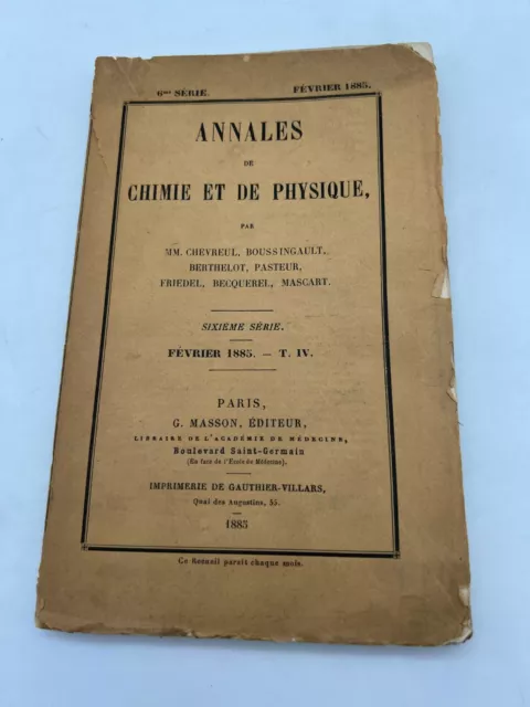 Annales de chimie et de physique - M. Chevreum - 1885