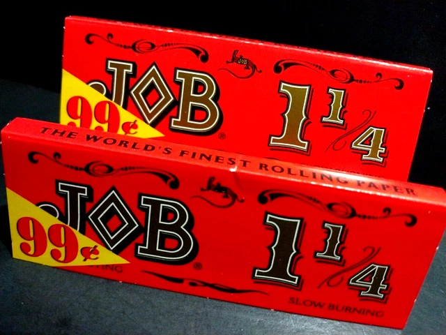 JOB  Original "Orange" 1 1/4 Slow Burning Rolling Papers 2 Packs 24pp FREE2Ship!
