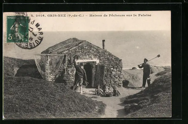 CPA Gris-Nez, Maison de Pecheurs sur la Falaise 1915