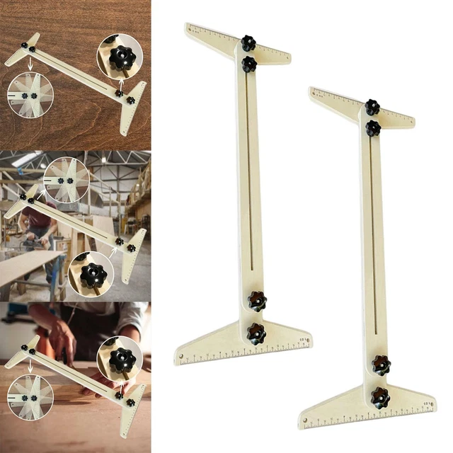 Outil de gabarit pour marches d'escalier, en alliage d'aluminium, outil de mesure des marches d'escalier, pour les revêtements et les cloisons de séparation (longueur réglable 40 cm à 150 cm