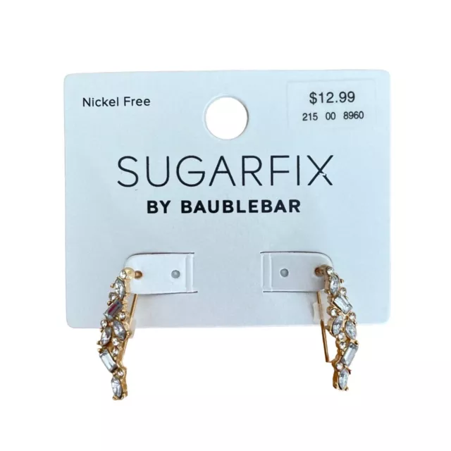 Sugarfix by Baublebar Womens Gold Cyrstal Cluster Ear Crawlers New