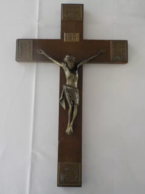 altes Wandkreuz 50cm aus dem Jahr 1950 Kruzifix mit Haussegen Jesus