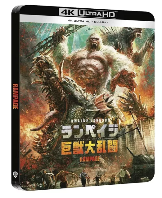 Rampage Furia Animale - The Rock – Johnson - Steelbook – Ita Eng – 4K + Blu-Ray