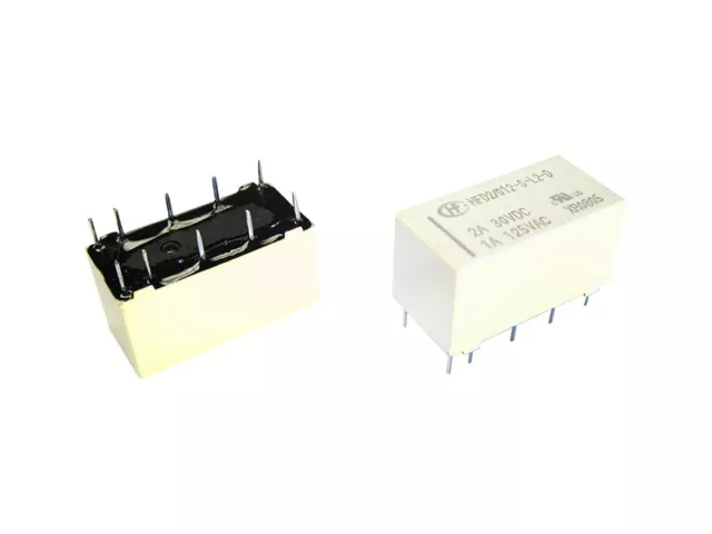 10x Miniatur Relais bistabil 2 Spulen 2A 9-24V 2 Wechsler Mini Signalrelais