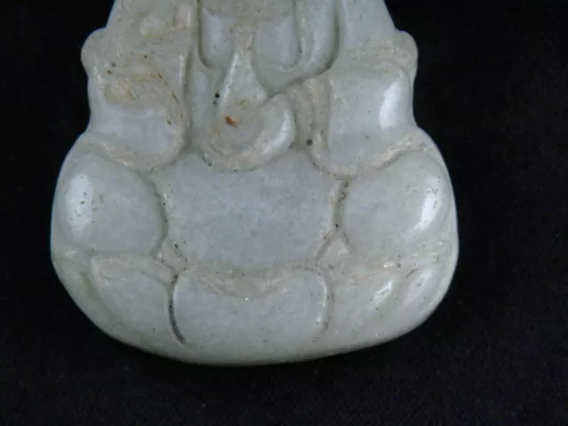 Lovely Chinese Nephrite Jade Hand Carved *KwanYin Bodhisattva* Pendant EE141 3