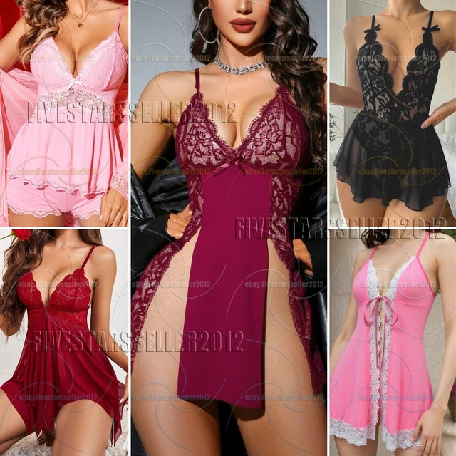 sexy lingerie ebay Plus Size Sexy Lingerie Set for Women Naughty Strap Bra Panty Lingerie  Babydoll