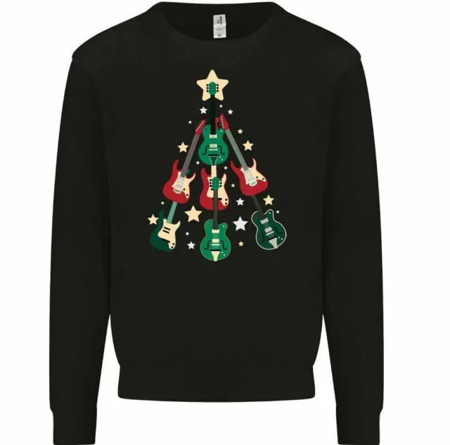 Christmas Guitar Tree Sweatshirt Mens Funny Electric Bass Acoustic Ugly Jumper