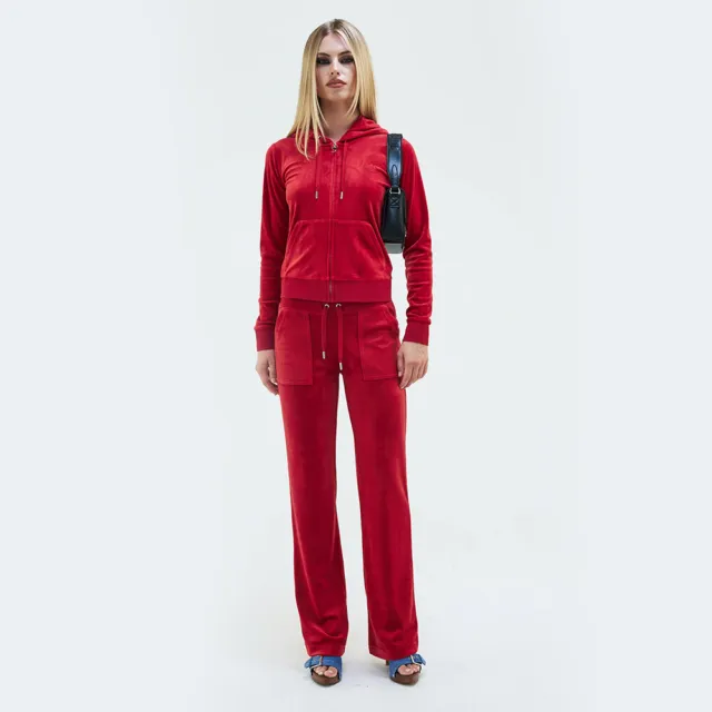 Juicy Couture Wmns Classic Velour Pant Pocket Design Women astor red