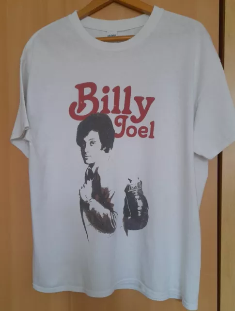 Vintage Billy Joel Photo Print Large White T Shirt