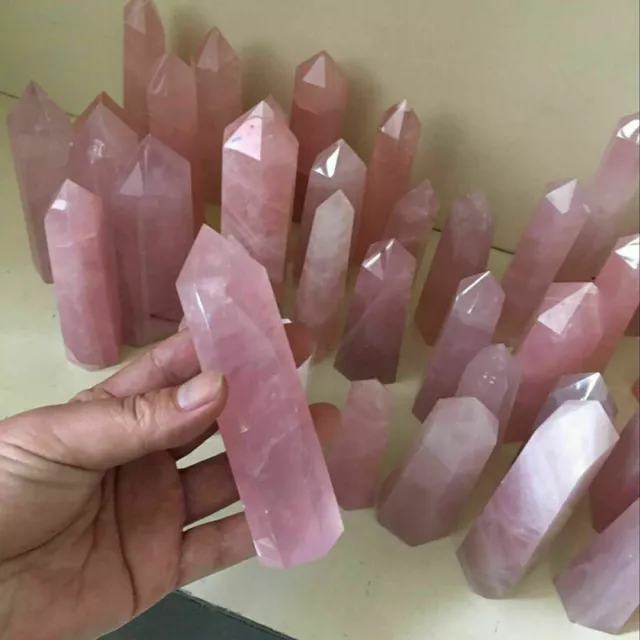 40-50mm Natural Rock Pink Rose Quartz Crystal Point Healing Mineral Rock Stone