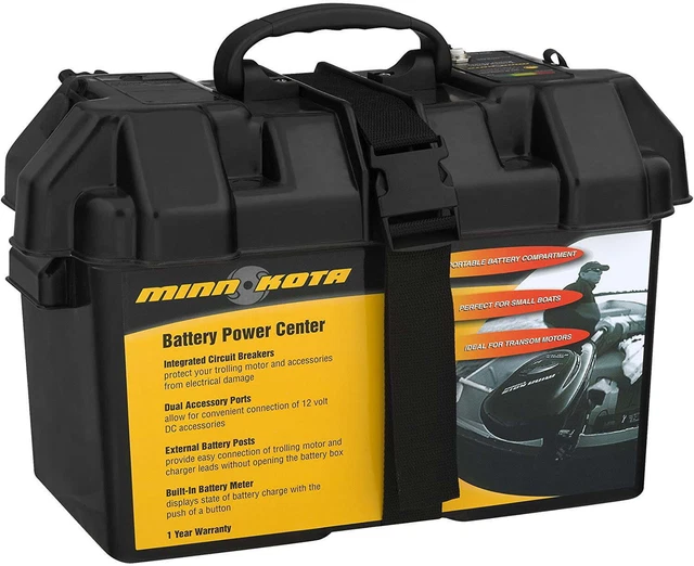 MINN KOTA TROLLING Motor Battery Box Power Center,4 LEDs Two 12V