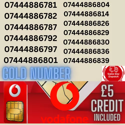 Easy Gold  Mobile Number Golden Memorable Platinum Vip Uk Pay As You Go Sim Card