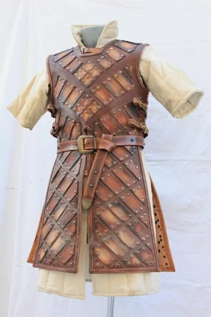 MEDIEVAL LEATHER BRIGANDINE, men larp & sca leather body armor fantasy by  GE $505.09 - PicClick AU