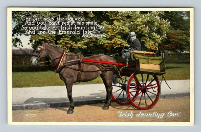 UK-United Kingdom, Irish Jaunting Car, Horse, c1912 Vintage Postcard