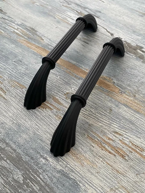 Matte Black Furniture Pull Long Kitchen Cabinet Wardrobe Handle Unique Design