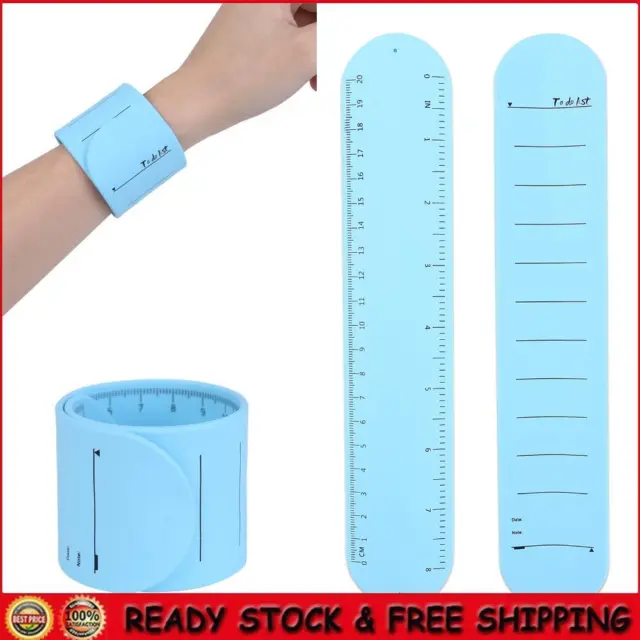 Silicone Slap Ring Notepad Wearable Pocket To-do List Wristband (Dark Blue)
