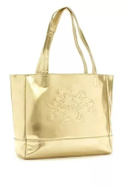 Disney Store Mickey and Minnie Icy Winter Gold Tote Shoulder Bag - NEW