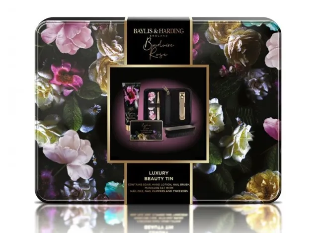 Baylis & Harding Boudoire Rose Luxury Tin Hand Care Set Mysterious Rose