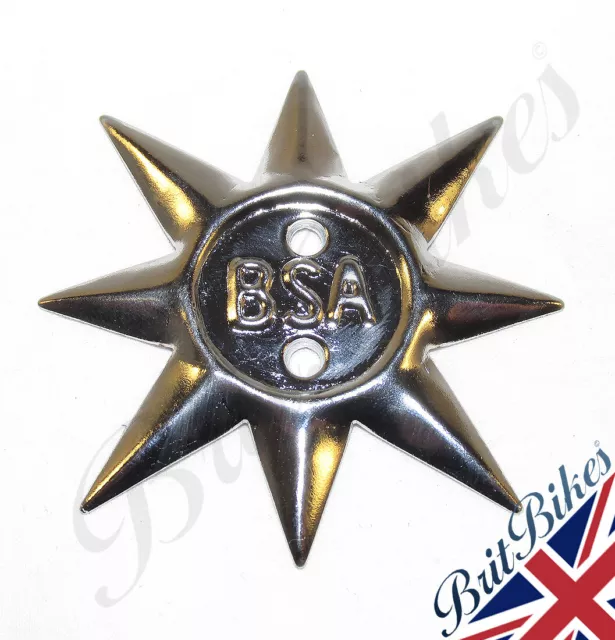 Bsa Early C15 B40 & A50 A65 Timing Side Engine Cover Silver Star Badge - 68-0321