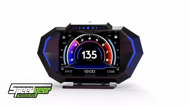 Indicatore Multifunzione 6 In 1 GPS Per Auto, Barca O Yacht - Mostra Velocità, Giri, Pressione Olio, Temperatura, Voltaggio E Carburante