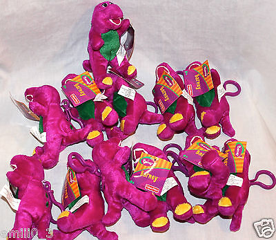 New With Tag Lot Of 12 Barney Plush Clip 5 1/2" Fisher Price 2003 Great Favors