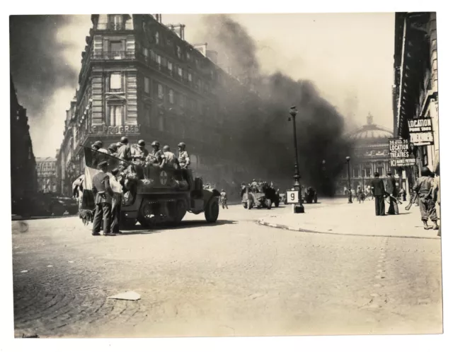 Photo Originale Presse Libération Paris 1944 Seconde Guerre Mondiale Argentique