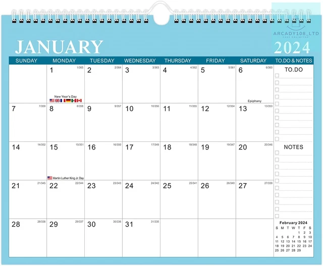CALENDARIO DA PARETE 2023 2024, calendario mensile strappo, parete