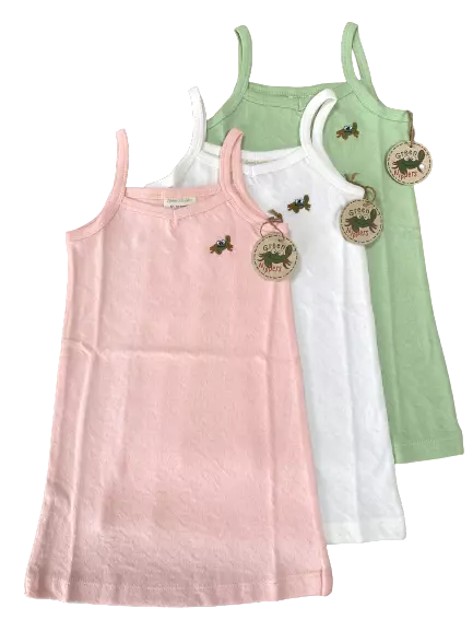 Girls Organic Cotton Nightie Green Nippers Nightdress Pyjamas Baby Age 1-5 Years