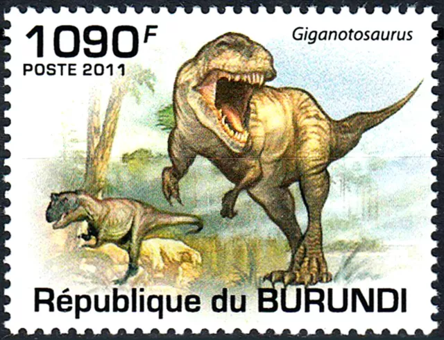 Burundi postfrisch MNH Reptil Dinosaurier Giganotosaurus Tier prähistorisch /124