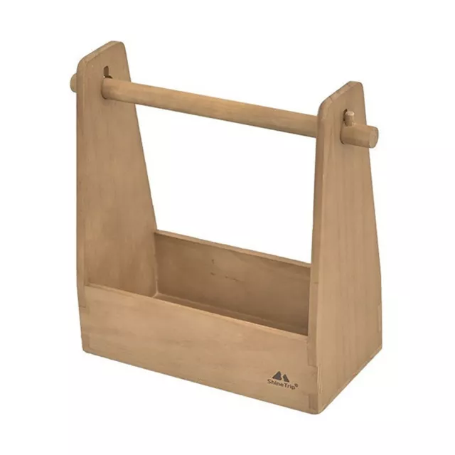 Natural Wood Basket with Tissue Holder and Locking Slot for Outdoor Use