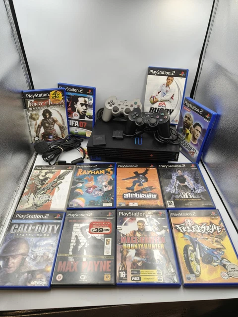 SONY PLAYSTATION 2 PS2 Console Bundle 12 Games 2 Controllers Memory ...