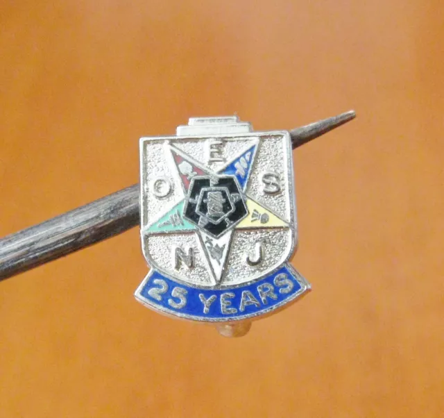 Vintage Eastern Star Pin 25 Years O.E.S. FATAL NJ Order Of Eastern Star Masonic