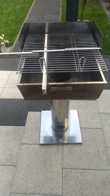 Holzkohle Grill Heibi Edelstahl., mit hohenverstellbaren Grillrost.