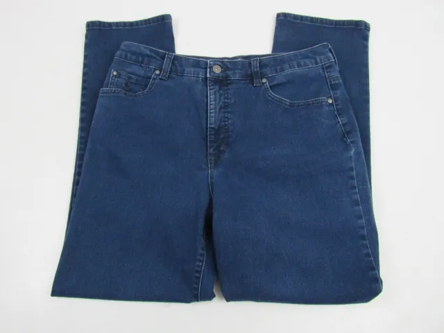 Gloria Vanderbilt High-Rise Super Amanda Slim-Leg Womens Sz 14 Blue Denim Jeans