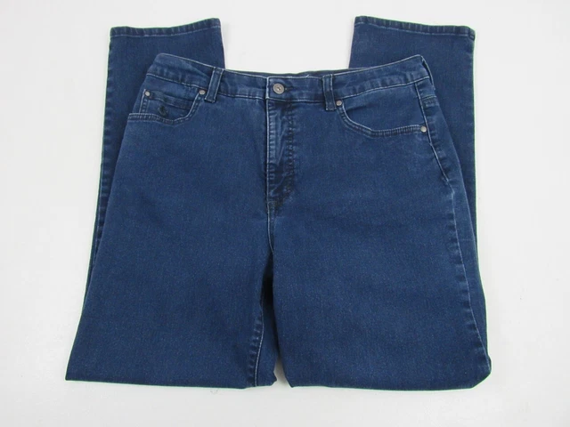 Gloria Vanderbilt High-Rise Super Amanda Slim-Leg Womens Sz 14 Blue Denim Jeans