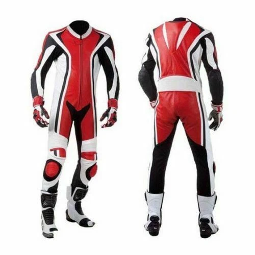 Accelerate Men's A Grade Leather Motorcycle 1PC Suit Motorbike Rider Racing Suit