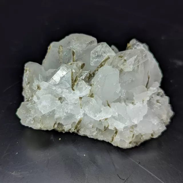 Clear Quartz Cluster With Epidote Inclusion From Baluchistan Pakistan, 78 Grams