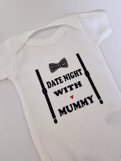 Funny Baby Grows-Printed-Date Night With Mummy-Funny Babygrows-Baby Shower Gift