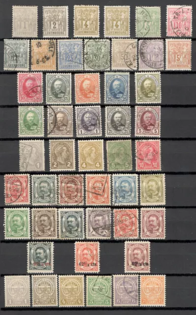 LUXEMBOURG 1882/1919 - Lot de 49 Timbres Avec 6 Séries Complètes  Cote 346,00€