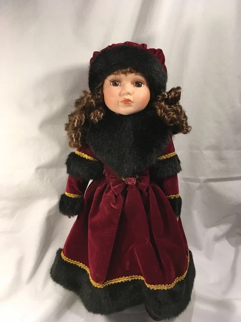 Alexandra Limited Edition Porcelain Doll 2000 16" High. With Stand (PD-37)
