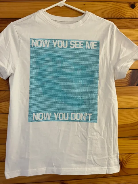 Crazy 8 Dinosaur Now You See Me Now You Don't Shirt Boys White Top Size XL 16