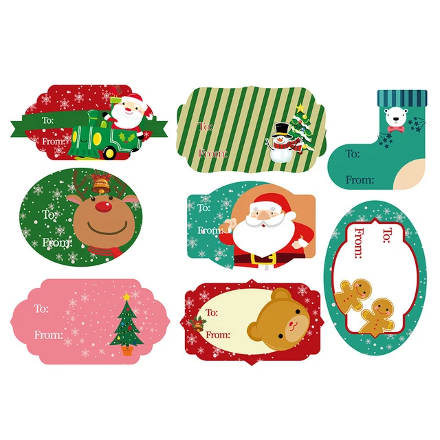 18 Sets Selbstklebende Weihnachten Geschenk Tags Chrismas Party Favor 2