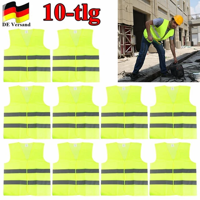 10 giubbotti di avvertimento auto giubbotto antiincidente giubbotto antiurto giallo neon gilet di sicurezza gilet DHL