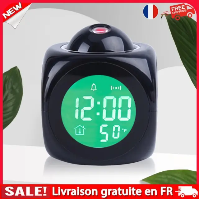 Creative Projection Clock LED Electronic Alarm Clock for Home Decoration (Black)