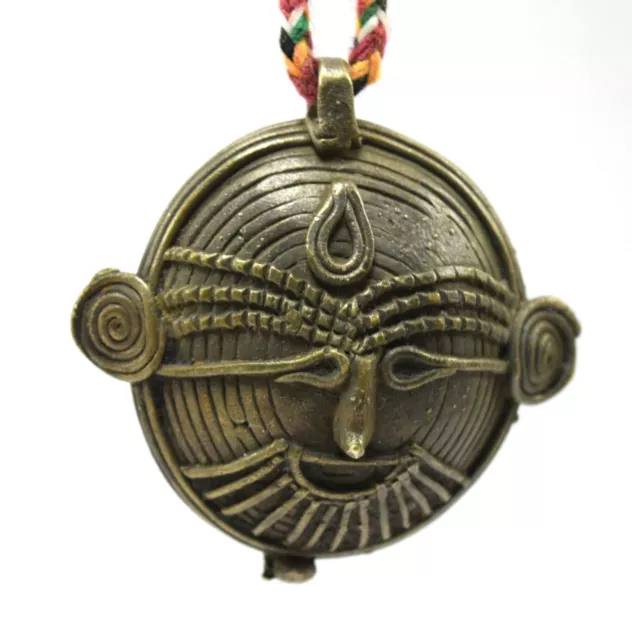 Antique Brass Dhokra Art Tribal Jewelry Pendant Ornament Collectible. G18-23