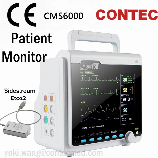 PORTABLE ICU VITAL Signs Patient Monitor 8"Multi-parameter Sidestream ...
