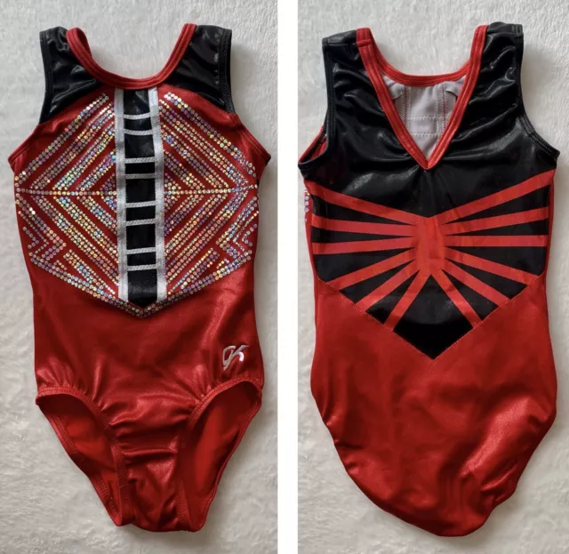 GK ELITE Leotard Gymnastics DREAMLIGHT Silver Sequin Bling RED BLACK Bodysuit CL GK ELITE Leotard Gymnastics DREAMLIGHT Silver Sequin Bling RED BLACK Bodysuit CL