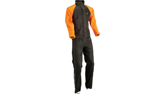 New Z1R  Women's 2-Piece Rainsuit, Black/Orange, X-Large, 2853-0037